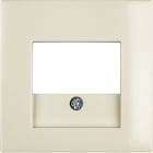 HAGER - Placa central toma TAE S1 brillo blanco