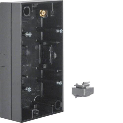 HAGER - Caja montaje R.3 superficie con 2 elementos negro brillo