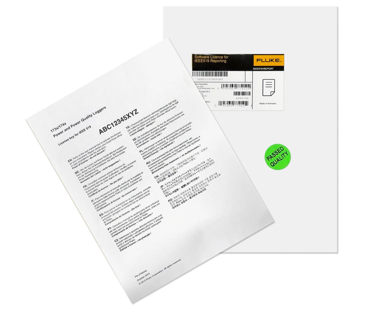 FLUKE - Licencia de software para informes IEEE519