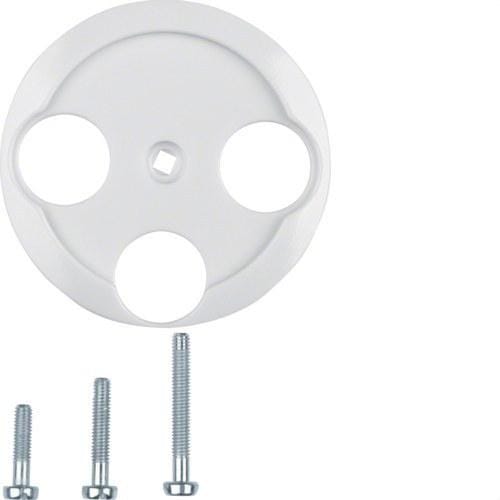 HAGER - Placa central nostalgia con 3 huecos TV-R-SAT blanco polar