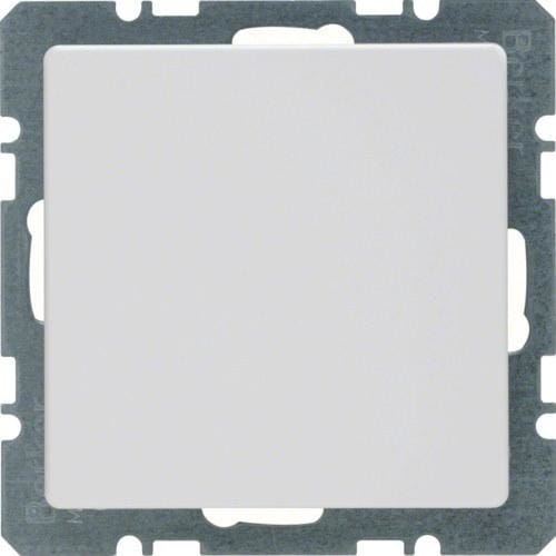 HAGER - Placa ciega Q.1 con bastidor blanco polar