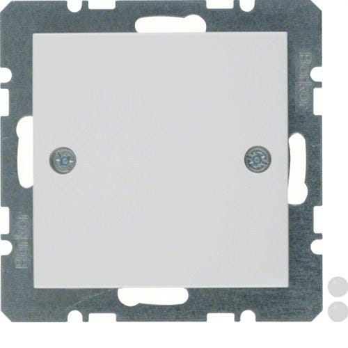 HAGER - Placa ciega con bastidor atornillada S1 brillo blanco polar