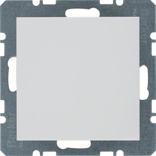 HAGER - Placa ciega con bastidor S1 brillo blanco polar