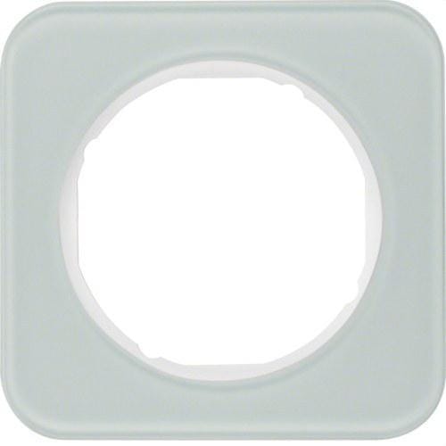 HAGER - Marco R1 con 1 elemento cristal blanco polar