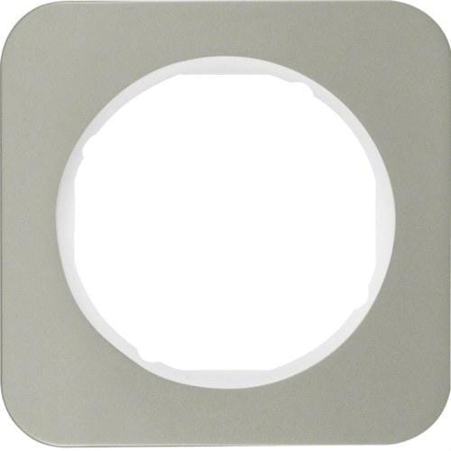 HAGER - Marco R1 acero con 1 elemento blanco polar