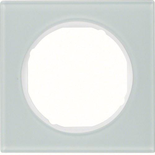 HAGER - Marco R3 con 1 elemento cristal blanco polar