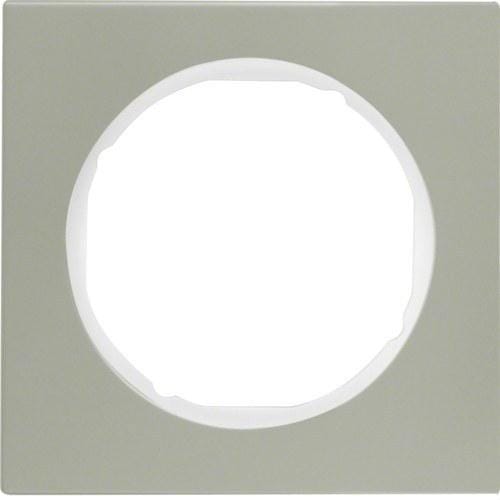 HAGER - Marco R3 acero con 1 elemento blanco polar