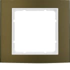 HAGER - Marco B3 con 1 elemento aluminio marron blanco polar