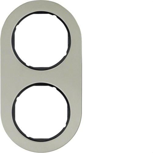 HAGER - Marco RCLASSIC acero con 2 elementos negro