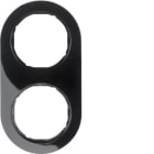 HAGER - Marco RCLASSIC con 2 elementos negro brillo