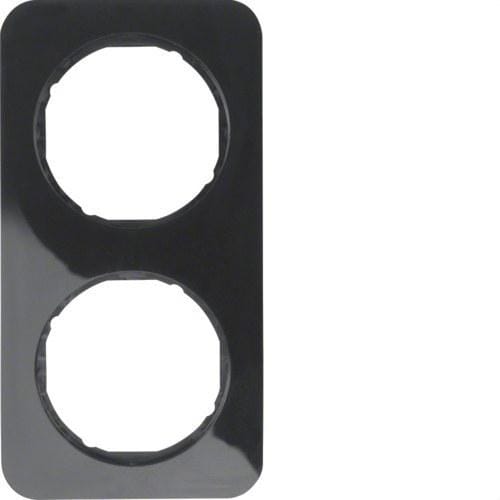 HAGER - Marco R1 con 2 elementos negro brillo