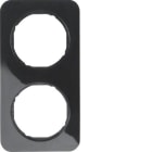 HAGER - Marco R1 con 2 elementos negro brillo