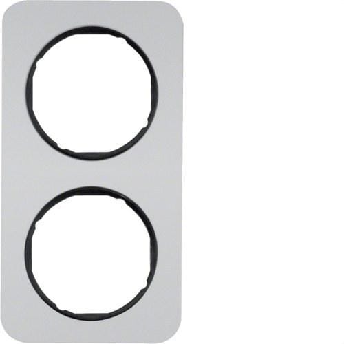 HAGER - Marco R1 con 2 elementos aluminio/negro