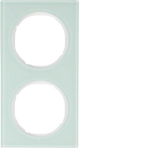 HAGER - Marco R3 con 2 elementos cristal blanco polar