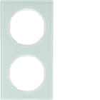 HAGER - Marco R3 con 2 elementos cristal blanco polar