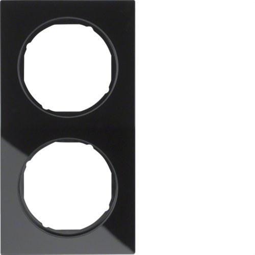 HAGER - Marco R3 con 2 elementos cristal negro