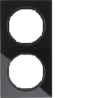 HAGER - Marco R3 con 2 elementos cristal negro