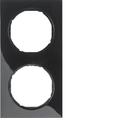 HAGER - Marco R3 con 2 elementos negro brillo