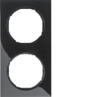 HAGER - Marco R3 con 2 elementos negro brillo