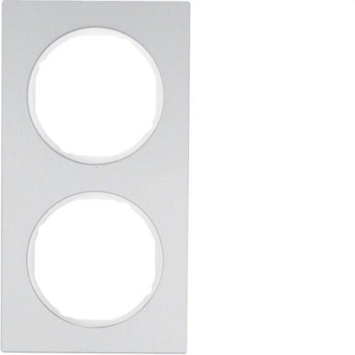 HAGER - Marco R3 aluminio con 2 elementos blanco polar