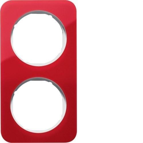 HAGER - Marco con 2 elementos R1 acrílico rojo/blanco polar