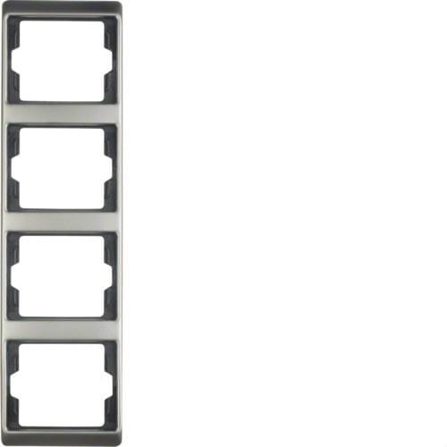 HAGER - Marco con 4 elementos verticales ARSYS acero inoxidable