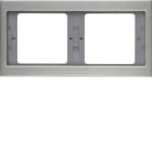 HAGER - Marco con 2 elementos horizontal K5 acero inoxidable