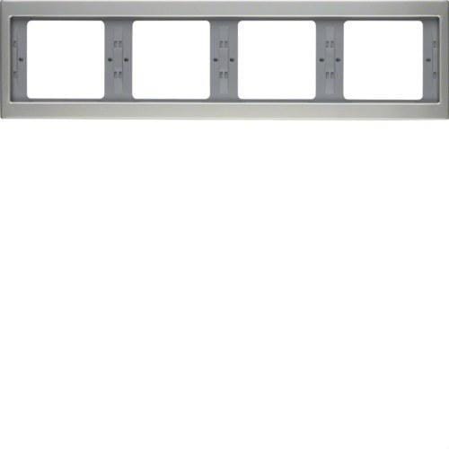 HAGER - Marco con 4 elementos horizontales K5 acero inoxidable