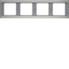 HAGER - Marco con 4 elementos horizontales K5 acero inoxidable