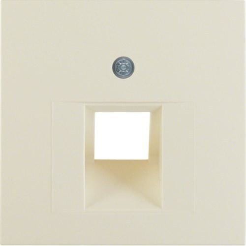 HAGER - Placa central con 1 toma S1 brillo blanco