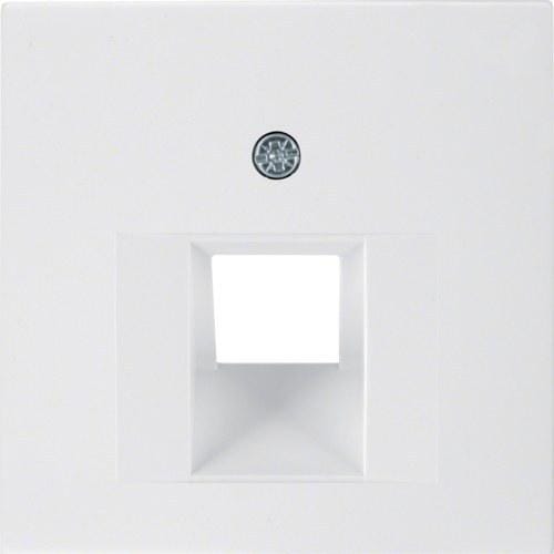 HAGER - Placa central 45 para RJ1 S1 brillo blanco polar