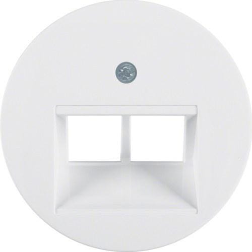 HAGER - Tapa FCC doble RCLASSIC blanco polar brillo