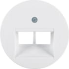 HAGER - Tapa FCC doble RCLASSIC blanco polar brillo
