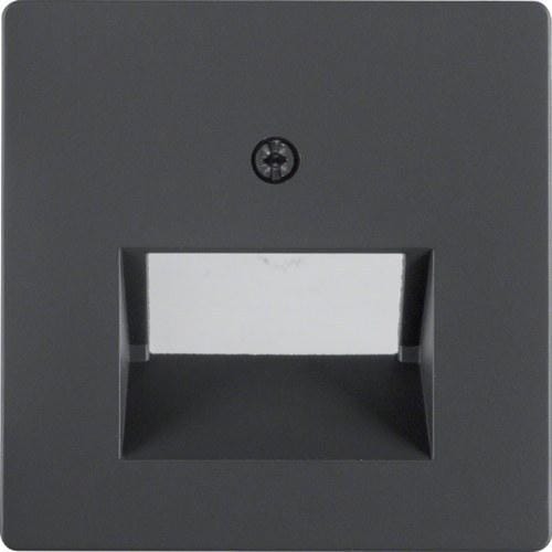 HAGER - Placa central toma teléfono red doble Q.1/Q.3 antracita