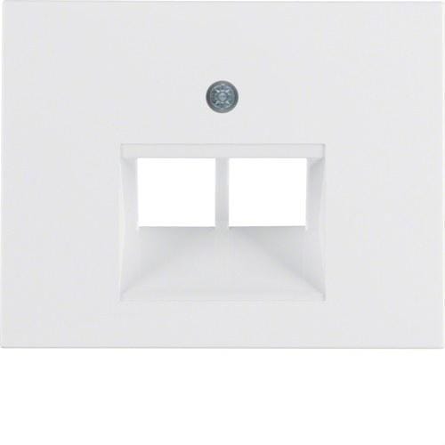 HAGER - Placa central para conector doble K1 blanco polar