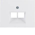 HAGER - Placa central para conector doble K1 blanco polar