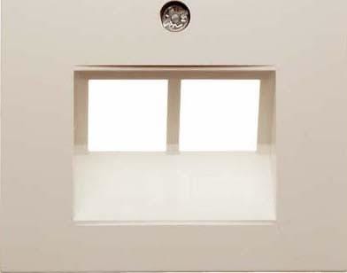 HAGER - Placa central para conector doble S1 brillo blanco polar