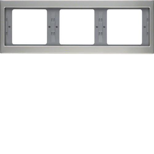 HAGER - Marco con 3 elementos horizontales K5 acero inoxidable