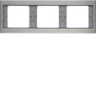 HAGER - Marco con 3 elementos horizontales K5 acero inoxidable