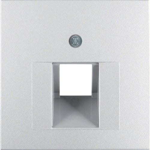 HAGER - Placa central con 1 toma B1/B7 aluminio
