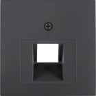 HAGER - Placa central con 1 toma B1/B3/B7 antracita