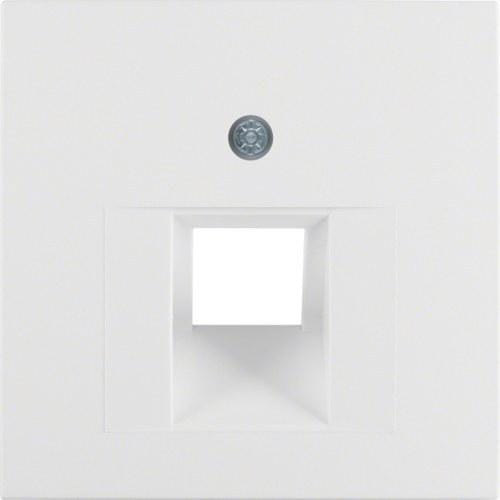 HAGER - Placa central con 1 toma S1/B1/B3/B7 blanco polar