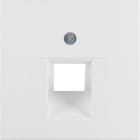 HAGER - Placa central con 1 toma S1/B1/B3/B7 blanco polar