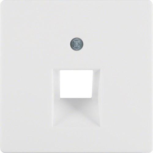 HAGER - Placa central comunicación Q.1 para 1RJ blanco polar