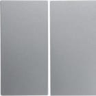 HAGER - Tecla sin lente para mecanismo doble B1 aluminio