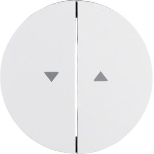 HAGER - Tecla doble R1/R3 persiana blanco polar brillo