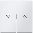 HAGER - Tecla doble Q.1 con flechas blanco polar