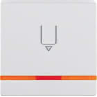 HAGER - Placa hotel card Q.1 con lente+inscripción blanco polar