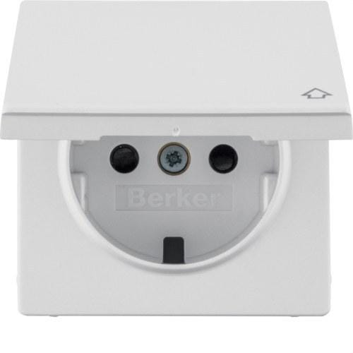 HAGER - Tapa schuko QX protección infantil con tapa blanco polar