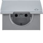 HAGER - Tapa schuko bisagra KX protección infantil aluminio